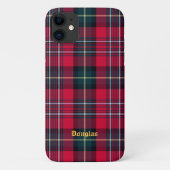 Red Tartan Phone Case met naam of Initiaal (Achterkant)