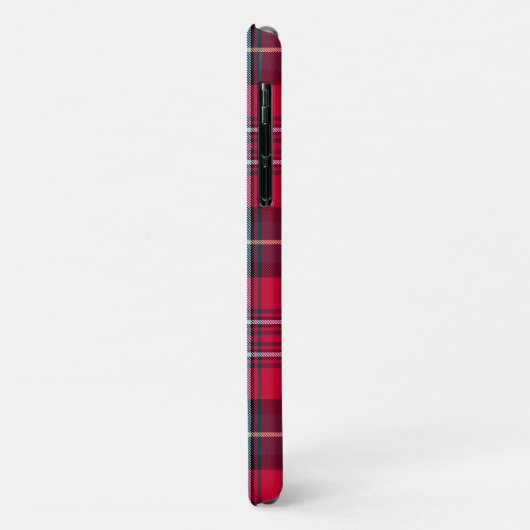 Red Tartan Phone Case met naam of Initiaal (Achterkant/links)