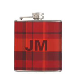 Red Tartan Pset Monogram Heupfles