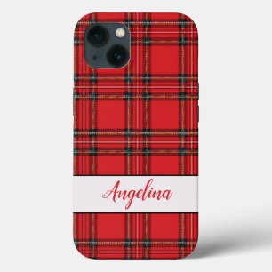 Red Tartan Pset Patroon iPhone 13 Hoesje