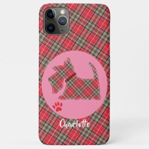 Red Tartan Pset Scottie Dog Cute Dog Persoonlijk iPhone 11 Pro Max Hoesje