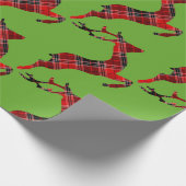 Red Tartan render Scottish Kerstmis Cadeaupapier (Hoek)