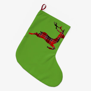 Red Tartan render Scottish Kerstmis Grote Kerstsok