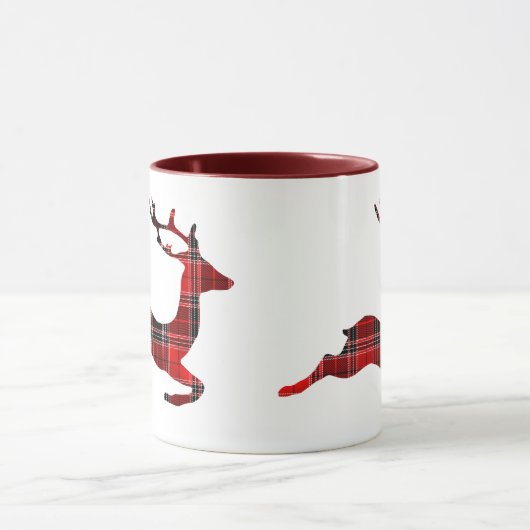 Red Tartan render Scottish Kerstmis Mok (Midden)