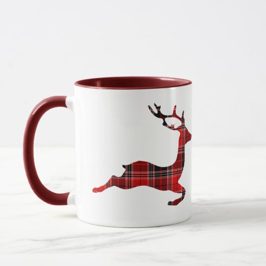 Red Tartan render Scottish Kerstmis Mok (Links)