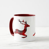 Red Tartan render Scottish Kerstmis Mok (Voorkant links)