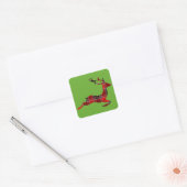 Red Tartan render Scottish Kerstmis Vierkante Sticker (Envelop)