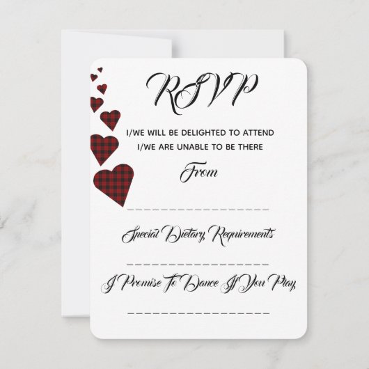 Red Tartan Wedding RSVP (Dos)