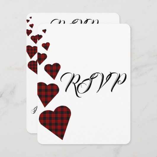 Red Tartan Wedding RSVP (Devant / Derrière)