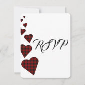 Red Tartan Wedding RSVP (Devant)