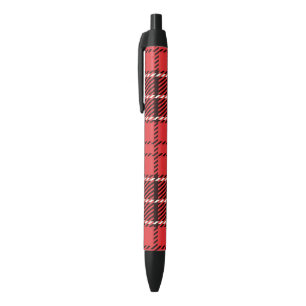 Red Tartan Zwarte Inkt Pen