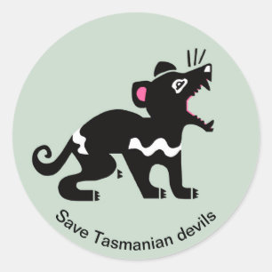 Red Tasmaanse DUIVELS - Marsupial - Bedreigd - Ronde Sticker