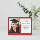 Red Tassel Photo Graduation Party Invitation 2012 (Debout devant)