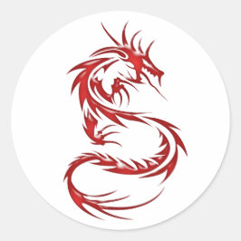 Red Tattoo Dragon Ronde Sticker