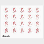 Red Tattoo Dragon Ronde Sticker (Vel)