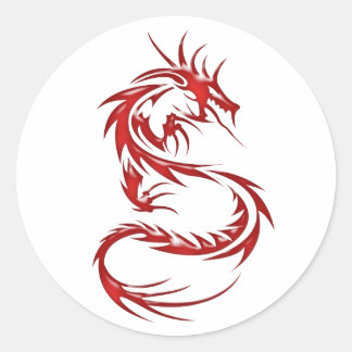 Red Tattoo Dragon Ronde Sticker