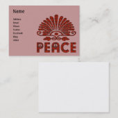 Red Tattoo Peace Art Visitekaartje (Voorkant / Achterkant)