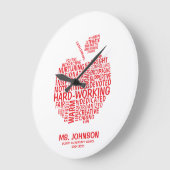 Red Teacher Appreciation Typography Grote Klok (Hoek)