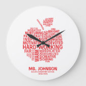 Red Teacher Appreciation Typography Grote Klok (Voorkant)