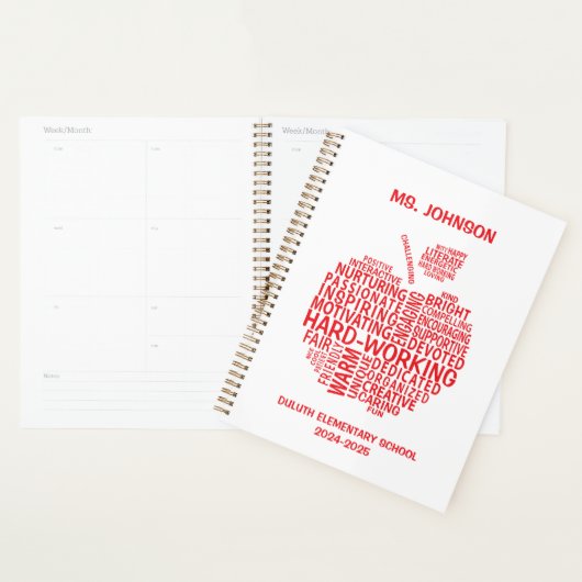 Red Teacher Appreciation Typography Planner (Display)