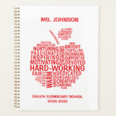 Red Teacher Appreciation Typography Planner (Voorkant)