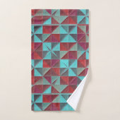 red, teal, purple, and gray quilt (Serviette à main)