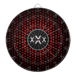 Red Techno Stippen Modern Monogram Dartbord