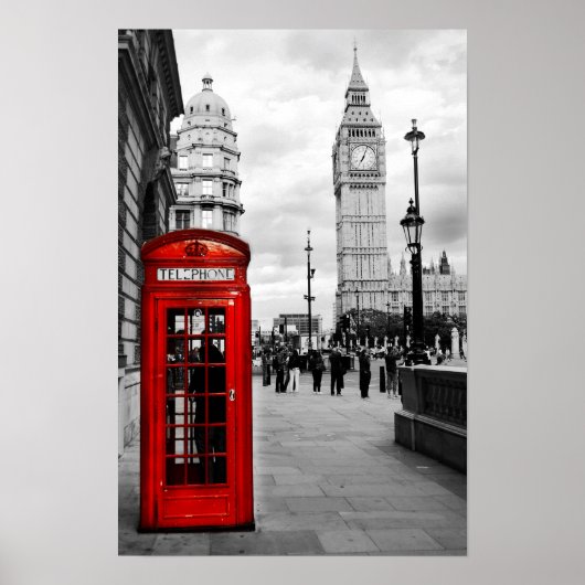 Red Telephone Big Ben London Landcape Poster (Devant)