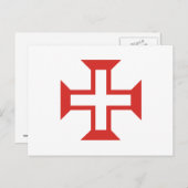 Red Templar Cross Briefkaart (Voorkant / Achterkant)