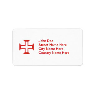 Red Templar Cross Etiket