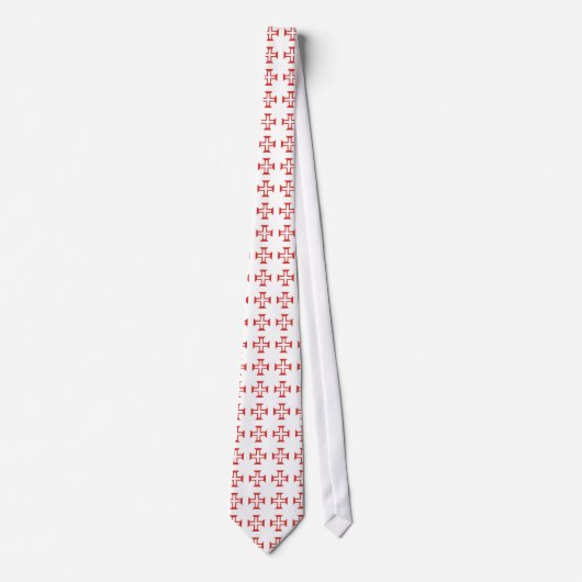 Red Templar Cross pattern Stropdas (Voorkant)