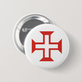 Red Templar Cross Ronde Button 5,7 Cm (Voorkant /achterkant)