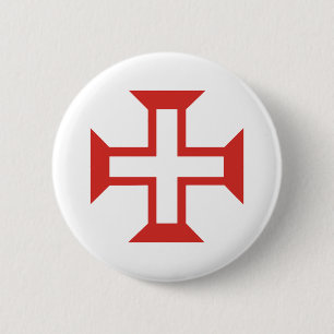 Red Templar Cross Ronde Button 5,7 Cm