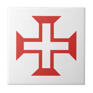 Red Templar Cross Tegeltje