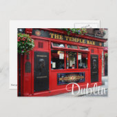 Red Temple Bar pub dans Dublin carte postale texte (Devant / Derrière)