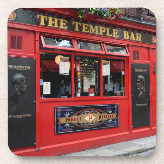 Red Temple Bar pub in Dublin Bier Onderzetter (Voorkant)