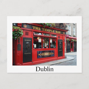 Red Temple Bar pub in Dublin briefkaart met tekst