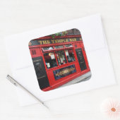 Red Temple Bar-pub in Dublin Vierkante Sticker (Envelop)