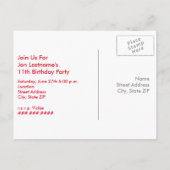 Red Tent Camping Anniversaire Carte postale Invita (Dos)