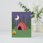 Red Tent Camping Anniversaire Carte postale Invita (Debout devant)
