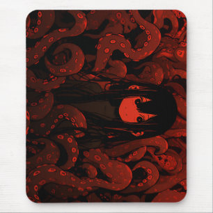 Red Tentacle Horror Anime Girl Muismat