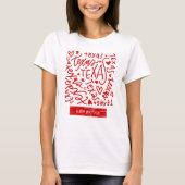 Red Texas Doodle Pattern T-shirt (Voorkant)