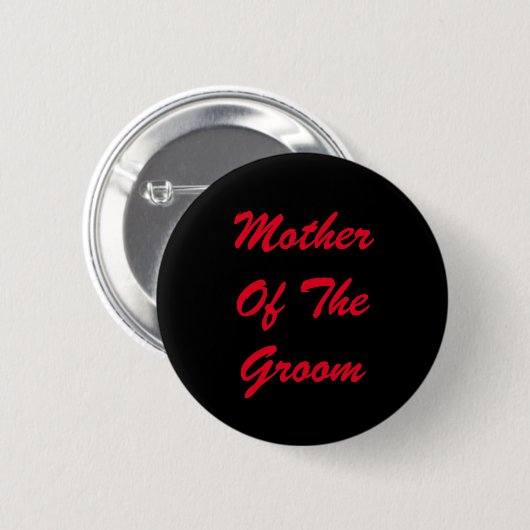 Red Text Moeder of Groom Ronde Button 5,7 Cm (Voorkant /achterkant)