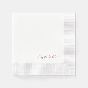 Red Text Simple Weddenschap Coined Cocktail Napkin Servet