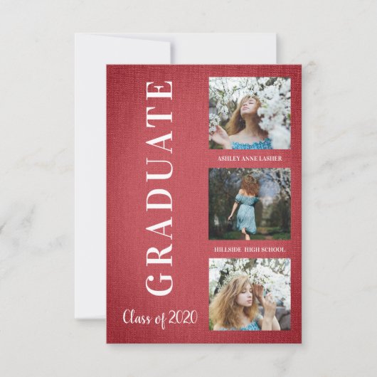 Red Textile Afstuderen Three Photo Session (Voorkant)