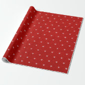Red Textile Pattern Cadeaupapier (Uitgerold)