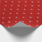 Red Textile Pattern Cadeaupapier (Hoek)