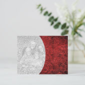 Red Textured Cutout Briefkaart (Staand voorkant)