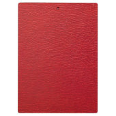 Red Textured Leather Monogram Persoonlijke naam Klembord (Achterkant)