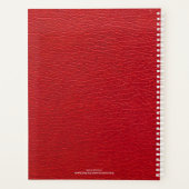 Red Textured Leather Monogram Persoonlijke naam Planner (Achterkant)